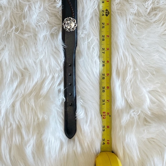 Brighton black leather & silver hardware bee belt - Picture 4 of 7